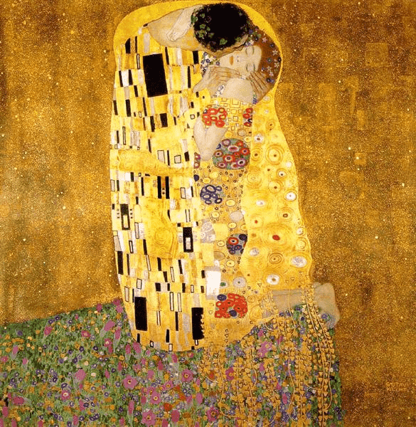 O Beijo de Gustav Klimt, 1907-1908. Galerie Belvedere, Viena, Áustria.